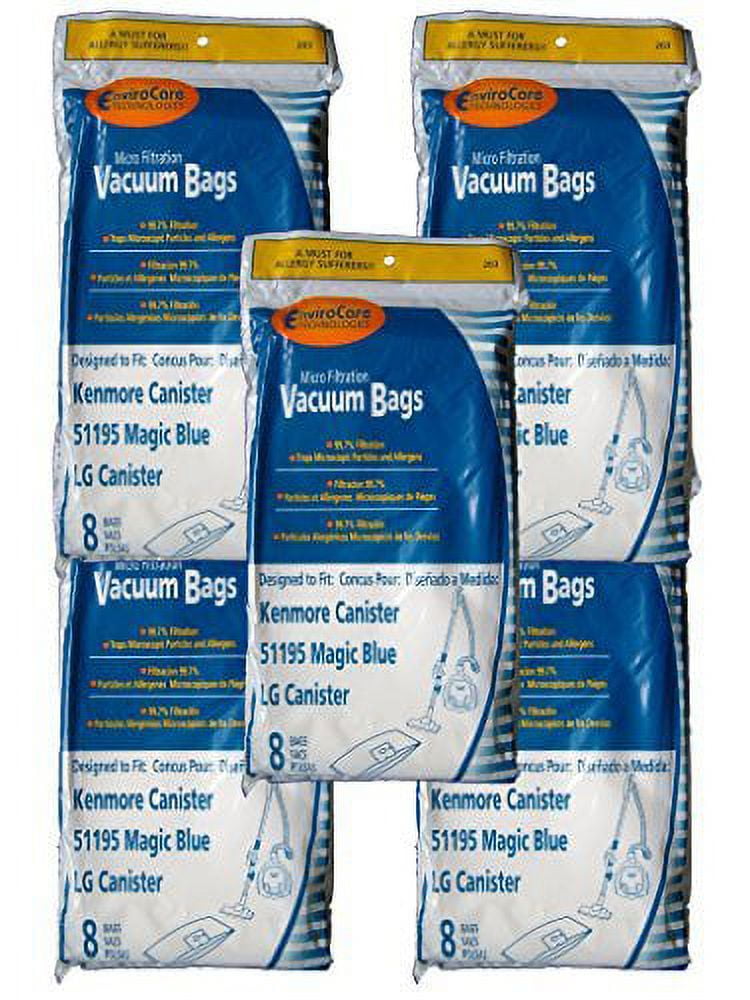 40 Compatible with Kenmore Type M Sears 51195 Magic Blue LG Vacuum Bags
