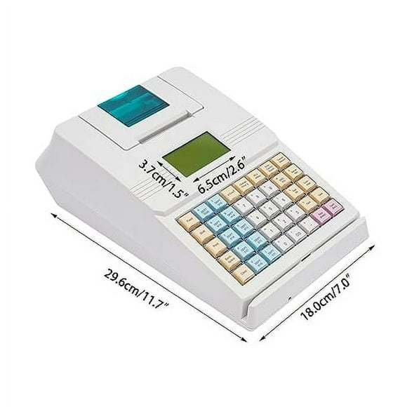 40 Key Electronic Cash Register, Multiple Functions Supports Anti Theft System Programmable Cash Registers with Display Screen for Small Businesses Retail Store Restaurant,Not Incl
