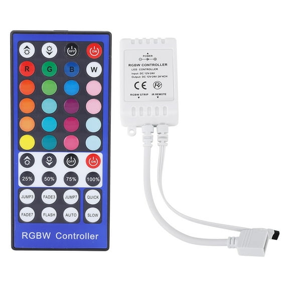 40-Key RGB Remote Control for DC12V-24V LED Strips with RGBW Infrared Dimmer Controller