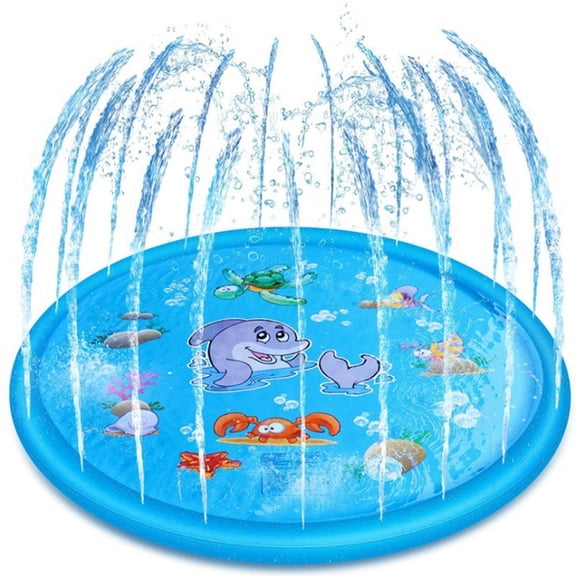 40 Kids Dog Splash Pad Sprinkler, Play Mat Outdoor Water Toys, Outside Backyard Inflatable Splash Pad for Boys Girls Dogs Pet