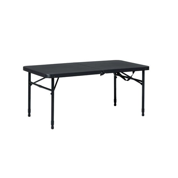 40"L x 20"W Plastic Adjustable Height Fold-in-Half Folding Table,Black