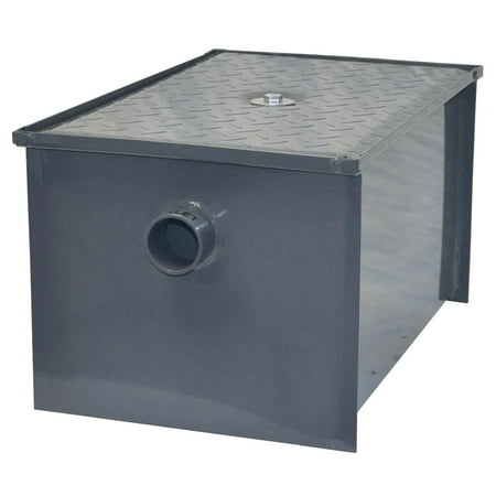 40 LB Carbon Steel Grease Trap Interceptor for Restaurant Under Sink Kitchen | 20 GPM | NSF