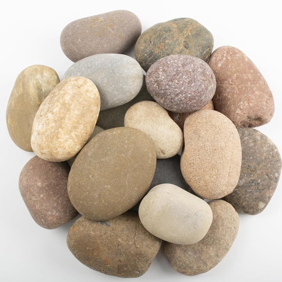 40-Lb Unpolished Large River Pebbles, 23.5-Inch Natural Decorative Stones for Garden Paving, Walkway, Aquarium, Planting & DIY Craft Painting
