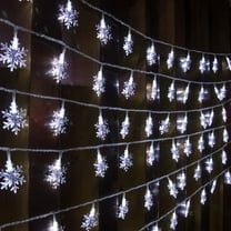 40 LED 20FT Christmas Lights Snowflake String Lights Plug In Fairy Lights 8 Modes Waterproof Extendable for Indoor Outdoor Wedding Birthday Christmas Tree Garden Decor White