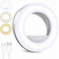 thumbnail image 1 of 40 LED Selfie Ring USB Rechargeable Fill Light Mini Portable Clip-on flash light for Cell Phones iPad Laptop, 1 of 10