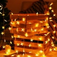 thumbnail image 1 of 40 LED Star and Spherical Shaped String Lights 20 FT Fairy Christmas Lights Battery Operated for Indoor and Outdoor, Party, Wedding and Holiday Decorations Warm White, 1 of 7