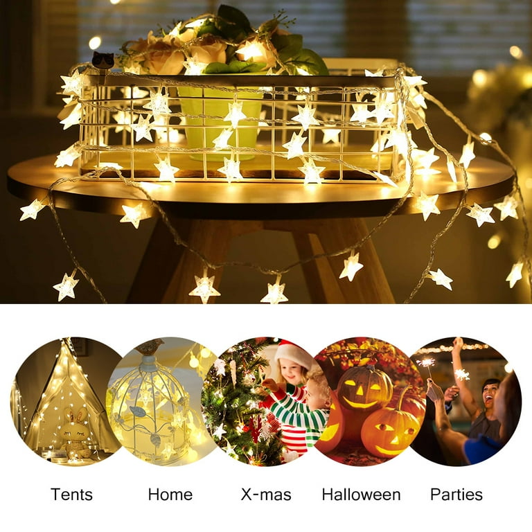 40 LED String Lights Warm White Twinkle Star Fairy String Lights for Patio  Party Bedroom Princess Tents Decoration