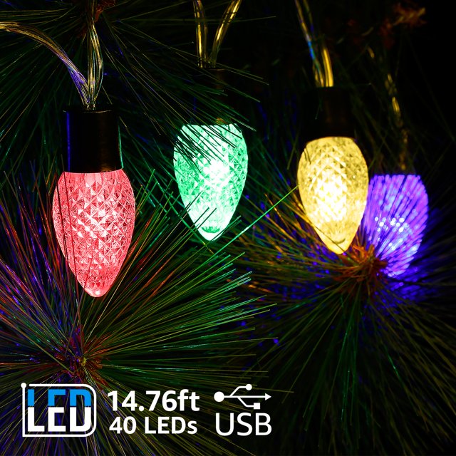 40 LEDs String Lights, Christmas Lighting Decorations, Outdoor