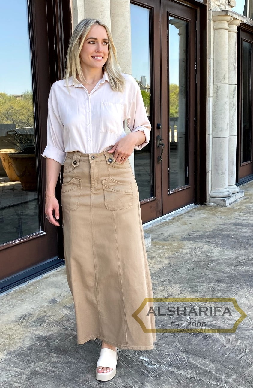 Maggi Cotton Skirt - Black, Khaki, White
