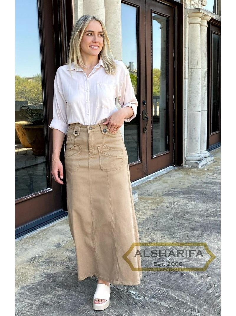 BA033 Women's Modest Stretch Maxi Skirt, 40