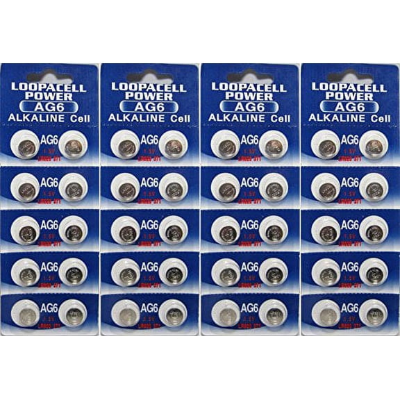 40 LOOPACELL AG6 Alkaline Button Cell Batteries
