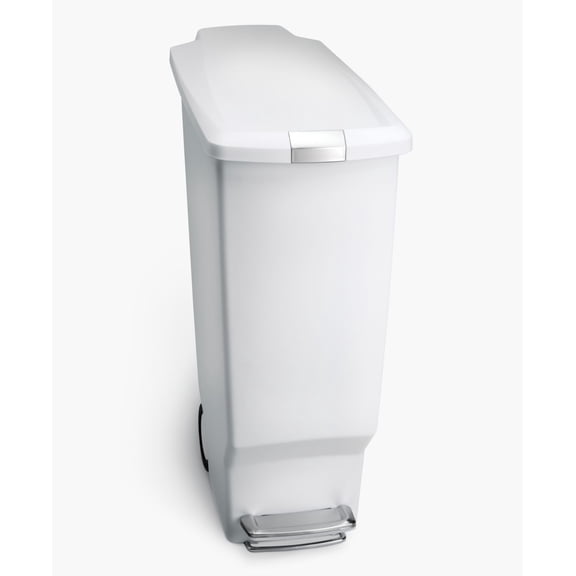 40 Liter Plastic Slim Rectangular Step Kitchen Trash Can with Silent Close and Slide Lock