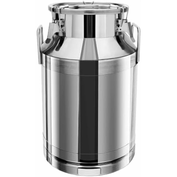 40 Liters Milk Can, 10 Gallon Large Capacity Milk Jug Milk Pail with Lids, Anti-Leak Liquid Kitchen Storage Container 201 Stainless Steel Can for Oil, Ghee, Wine$$Home Decor, Kitchen, & Other