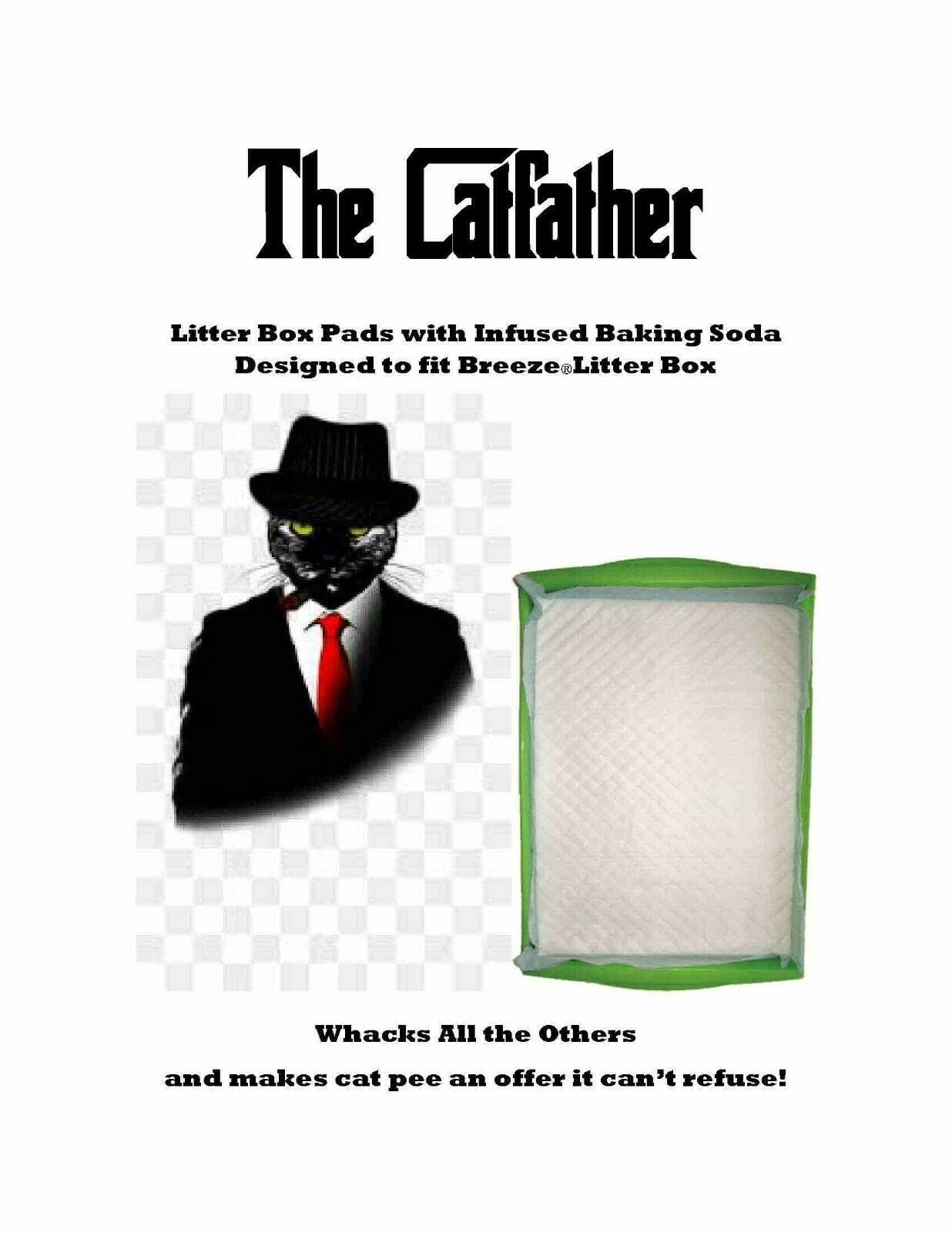 40 Litter Box Pads for Cat Litter Box Systems Tray with Infused Baking Soda
