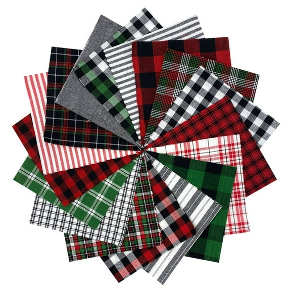 40 Lodge Buffalo Plaid Homespun 5"x5" Quilt Squares Red Black White Christmas Charm Pack by JCS
