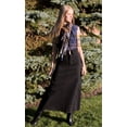 thumbnail image 1 of 40" Long BLACK A-line Skirt | Women Long Cotton Twill Denim Skirts | STYLE BA001 | 26" Waist / XS / 02, 1 of 4