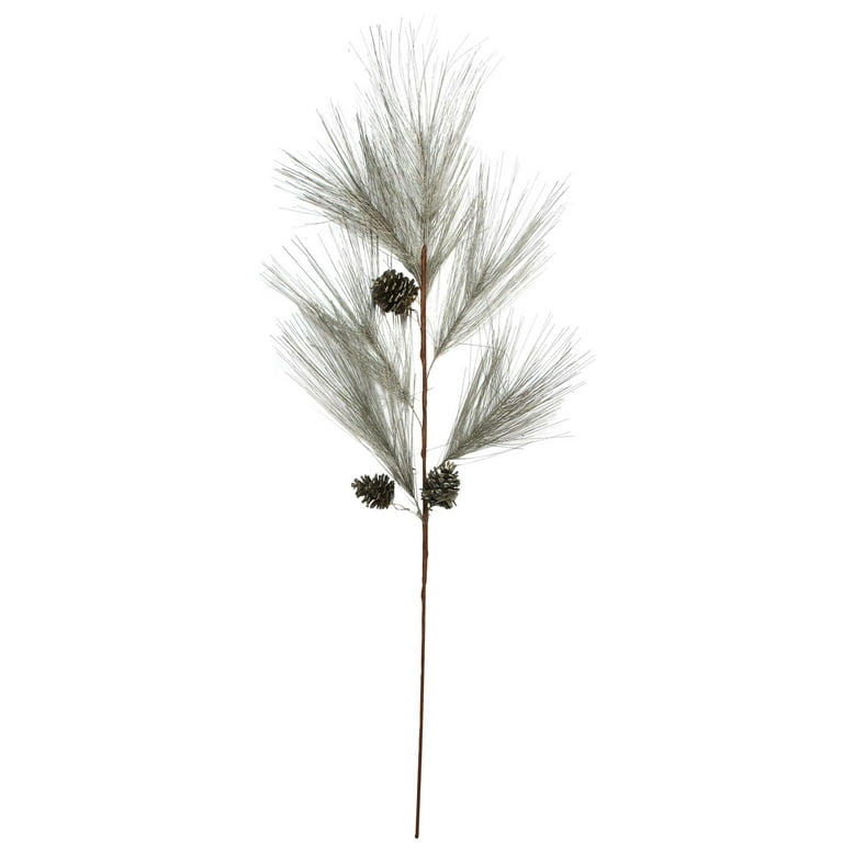 Faux Long Needle Pine Spray Stem, Christmas Greenery 