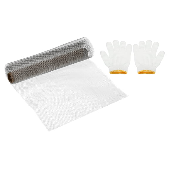 40"Lx10"W Woven Wire Mesh, 14Mesh 304 Stainless Steel Filter Screen with Gloves