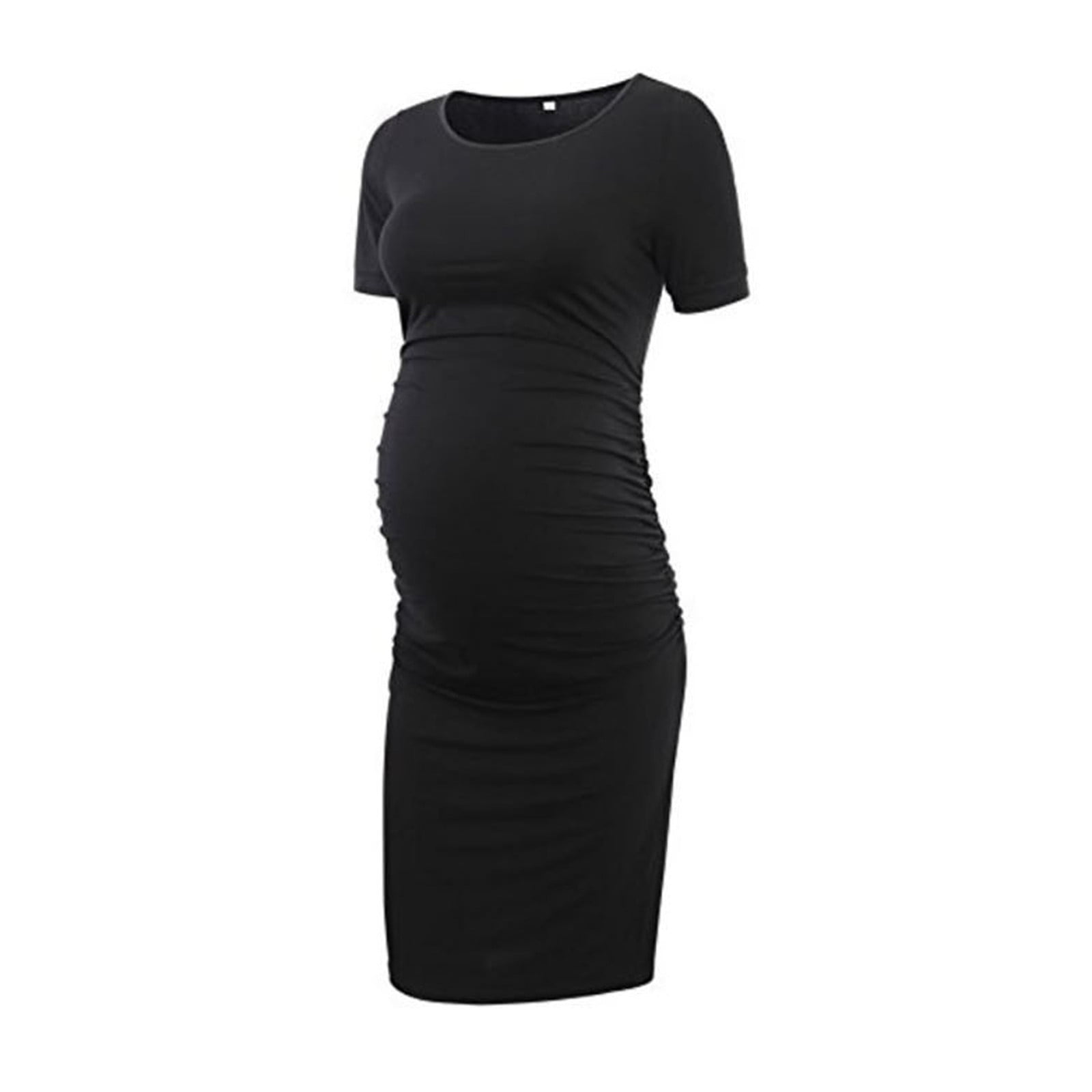 40% off Maternity Clothes! TMOYZQ Women's Summer Casual Short Sleeve Maternity  Dress Super Soft Side Ruched Pregnancy Bodycon Midi Dress Mama Clothes for  Daily Wear