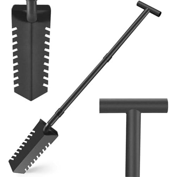 40" Metal Detecting Shovel Digging Tool, T-Handle Metal Detector Shovels, Root Slayer Shovel for Landscapers Lawn Gardeners Relic & Gold Prospecting
