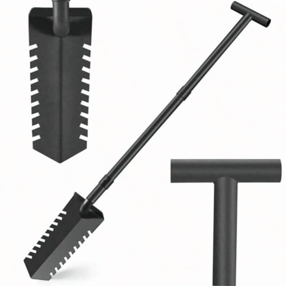 40" Metal Detecting Shovel Digging Tool, T-Handle Metal Detector Shovels, Root Slayer Shovel for Landscapers Lawn Gardeners Relic & Gold Prospecting