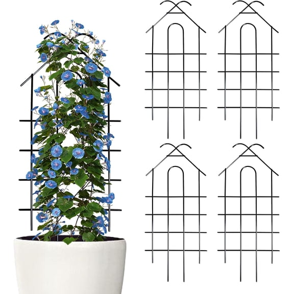 40'' Metal Garden Trellis Indoor/Outdoor Sturdy Plant Trellis for Potted Plants,House Plants, Climbing Vines, Pack of 4, Black