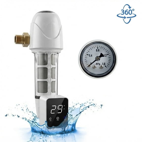 40 Micron Spin Down Sediment Filter, 8 T/H High Flow for Whole House, 1" & 3/4" NPT Ports, Well Water System