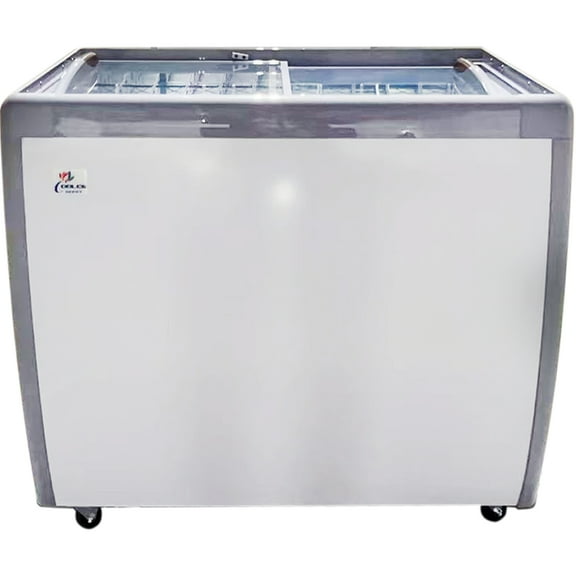 40" NSF Ice Cream Dipping Cabinet Freezer Holds 10 Tubs Total (6 Display + 4 Storage), Sliding Flat Glass Top, R290, 115V | RI-260DC
