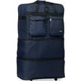 thumbnail image 1 of 40" Navy Blue Large Expandable Rolling 6 Wheeled Duffel Bag Spinner Suitcase Luggage, 1 of 2