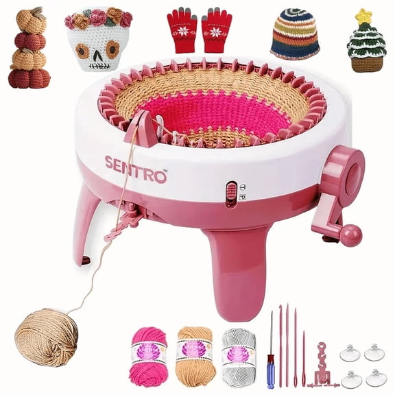40 Needle Sentro Knitting Machine, Kids Knitting Loom Crochet Machine Kit for Ages 8+, Beginner Loom Knitting Tool with Icord Function DIY Hat Scarf Craft Gift