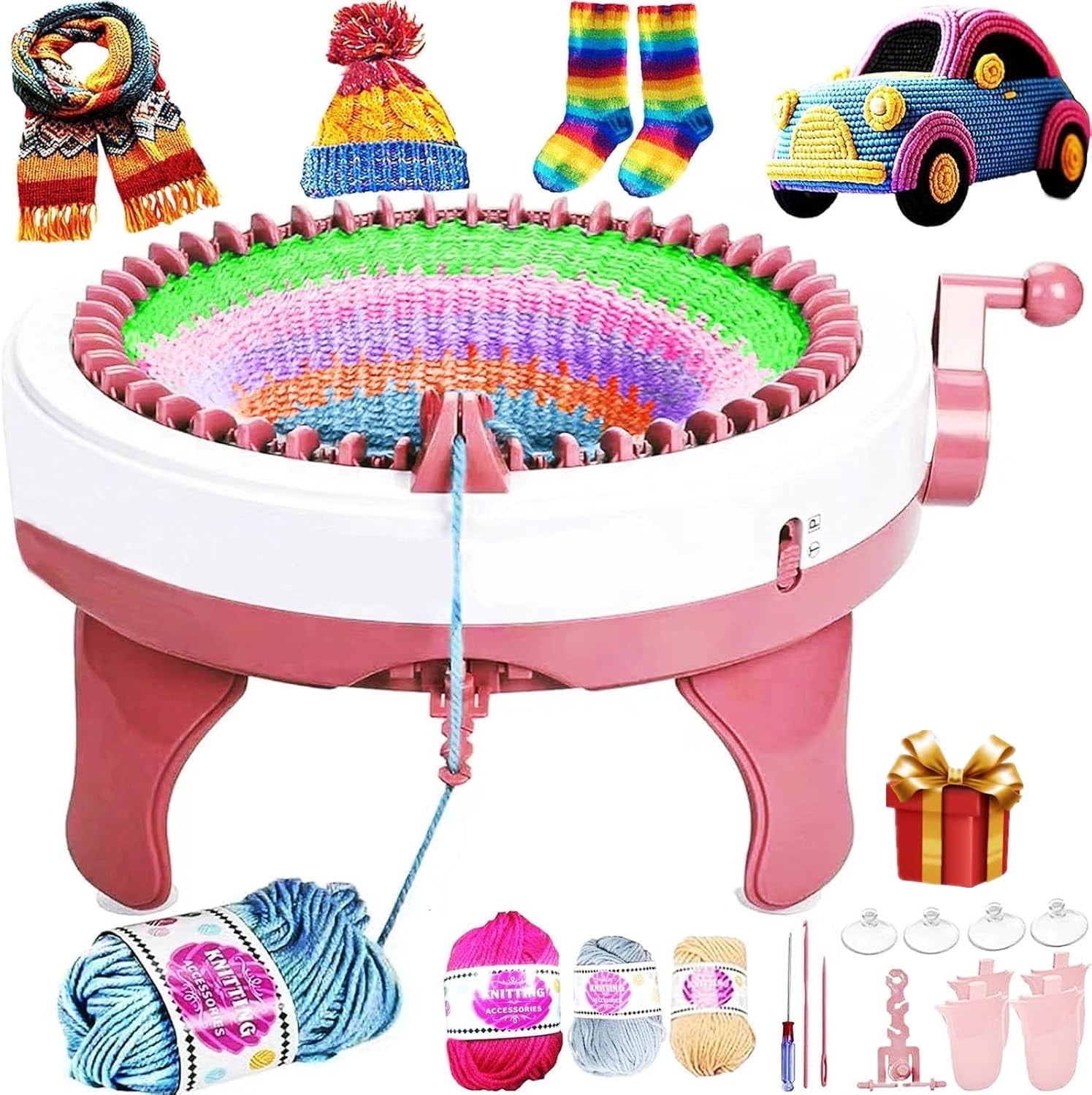LEXKUYI 40 Needles Knitting Machine, DIY Knitting Weaving Loom Machine for Kids and Adults