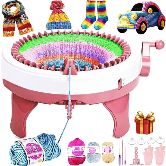 LEXKUYI 40 Needles Knitting Machine, DIY Knitting Weaving Loom Machine for Kids and Adults