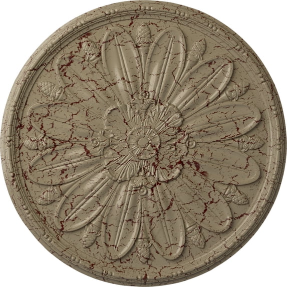 40"OD x 1 7/8"P Delfina Ceiling Medallion, Hand-Painted Gobi Desert Crackle