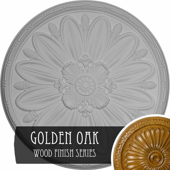 40"OD x 1 7/8"P Delfina Ceiling Medallion, Hand-Painted Golden Oak