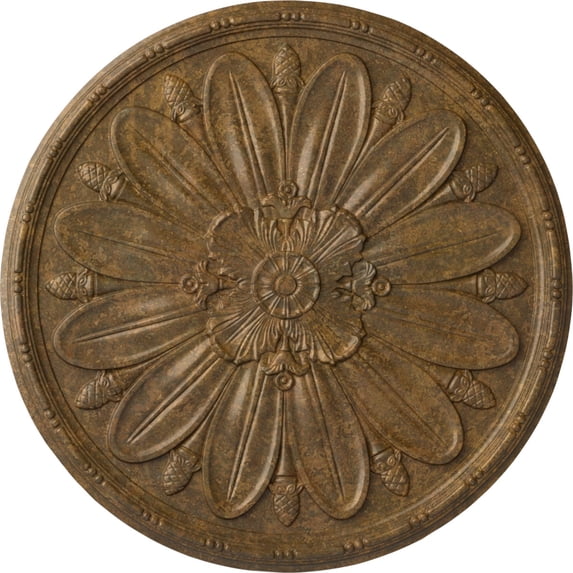 40"OD x 1 7/8"P Delfina Ceiling Medallion, Hand-Painted Rubbed Bronze