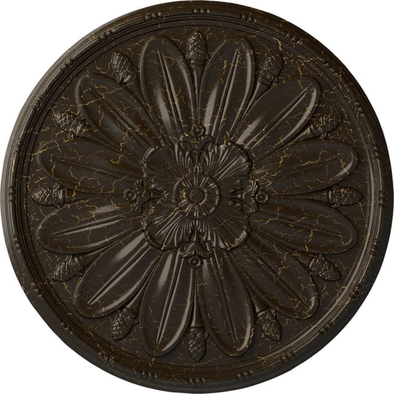 40"OD x 1 7/8"P Delfina Ceiling Medallion, Hand-Painted Stone Hearth Crackle