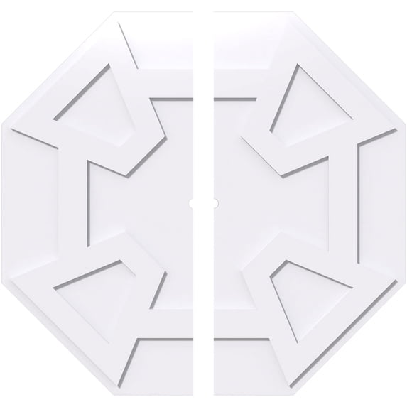 40"OD x 1"ID x 14"C x 1"P Logan Architectural Grade PVC Contemporary Ceiling Medallion, Two Piece