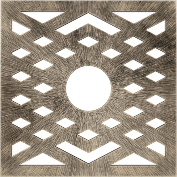 40"OD x 10 3/8"ID x 1"P Chevron Architectural Grade PVC Pierced Ceiling Medallion, Antiqued Pale Gold
