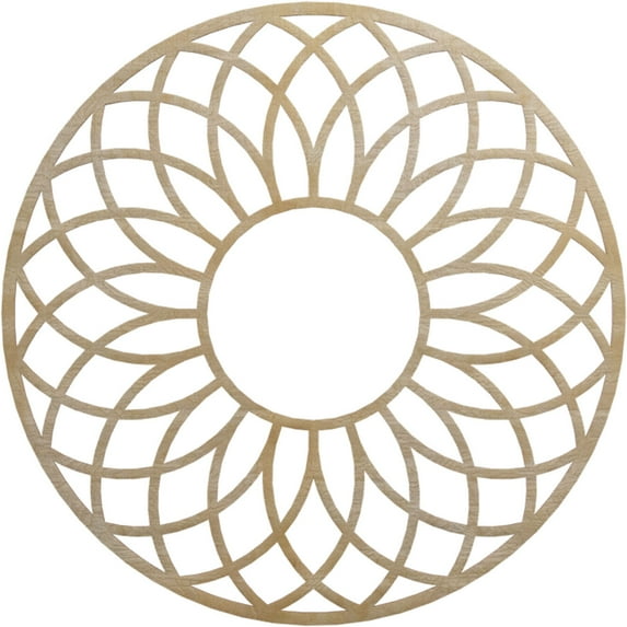 40"OD x 13 5/8"ID x 1/4"T Cannes Wood Fretwork Pierced Ceiling Medallion, Birch