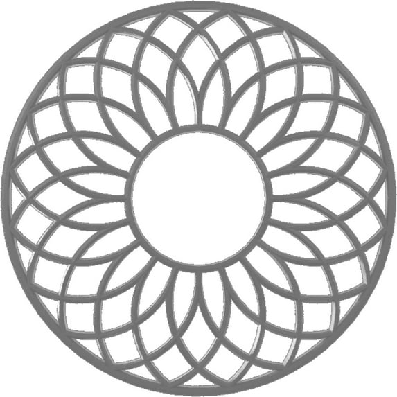 40"OD x 13 5/8"ID x 1"P Cannes Architectural Grade PVC Pierced Ceiling Medallion, Nickel