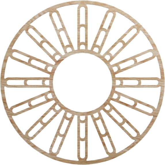 40"OD x 14 1/2"ID x 1/4"T Hale Wood Fretwork Pierced Ceiling Medallion, Red Oak