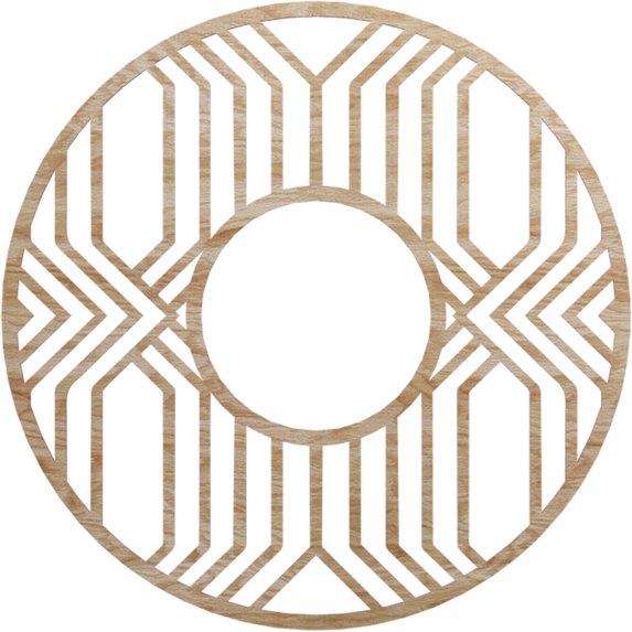 40"OD x 14 5/8"ID x 3/8"T Empire Wood Fretwork Pierced Ceiling Medallion, Red Oak