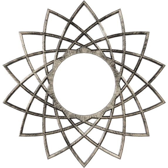 40"OD x 15 3/8"ID x 1"P Eleanor Architectural Grade PVC Pierced Ceiling Medallion, Antiqued Warm Silver