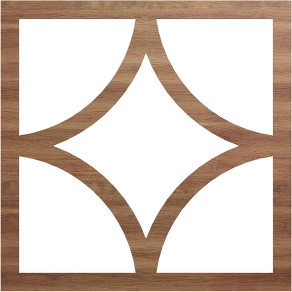 40"OD x 25 5/8"ID x 3/8"T Statesman Wood Fretwork Pierced Ceiling Medallion, Walnut