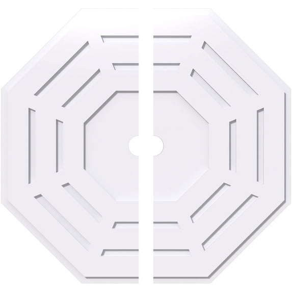 40"OD x 3"ID x 16"C x 1"P Westin Architectural Grade PVC Contemporary Ceiling Medallion, Two Piece