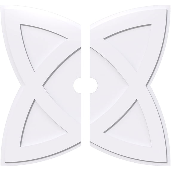 40"OD x 4"ID x 15"C x 1"P Cosmo Architectural Grade PVC Contemporary Ceiling Medallion, Two Piece