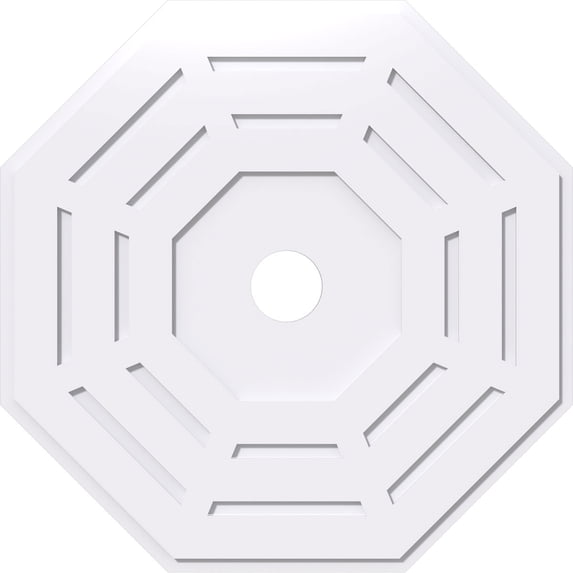 40"OD x 5"ID x 16"C x 1"P Westin Architectural Grade PVC Contemporary Ceiling Medallion