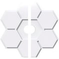 thumbnail image 1 of 40"OD x 6"ID x 14"C x 1"P Daisy Architectural Grade PVC Contemporary Ceiling Medallion, Two Piece, 1 of 11