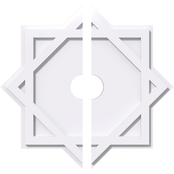 40"OD x 6"ID x 22 1/4"C x 1"P Axel Architectural Grade PVC Contemporary Ceiling Medallion, Two Piece