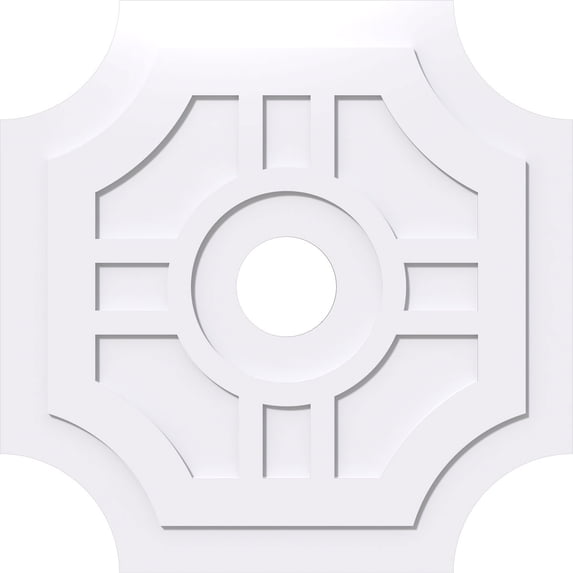 40"OD x 7"ID x 13 1/4"C x 1"P Haus Architectural Grade PVC Contemporary Ceiling Medallion